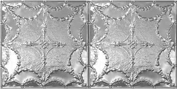 Victorian 48.5'' L x 24.5'' W Tin Glue Up Ceiling Tile In Shiny Silver Chelsea Decorative Metal Co