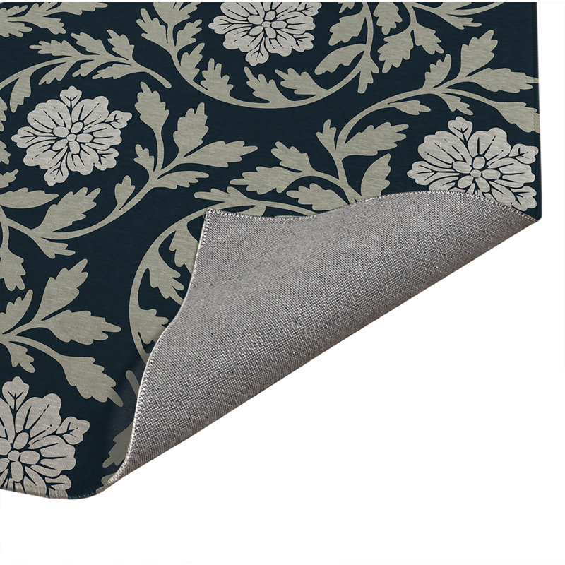 Penelope Low Profile Kitchen Mat, Navy, Rectangle 2' x 3'