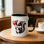 Ceramic Coffee Mug with Cute Skunk Design, Reusable, Safe Grip, Ideal for Christmas.