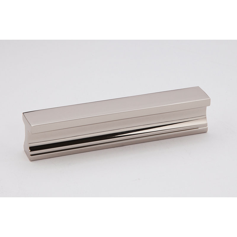 Polished Nickel Modern Recessed Cabinet Pull with Mounting Hardware