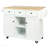 Kitchen Cart With Rubber Wood Drop-Leaf Countertop ,Cabinet Door Internal Storage Racks,Kitchen Island On 5 Wheels With Storage Cabinet And 3 Drawers For Dinning Room-1678649639