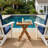Sturdy Natural Teak Wood Square Coffee Table With Heavy Duty X Shaped Support Legs And Breathable Slatted Tabletop For Balcony Patio Backyard Garden