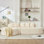 Couches désossées de 110,2 po x 62 po pour le salon, canapé modulaire incurvé avec 5 coussins, canapé en forme de L sans siège avec siège profond, mousse à mémoire de forme haute densité, aucun assemblage requis