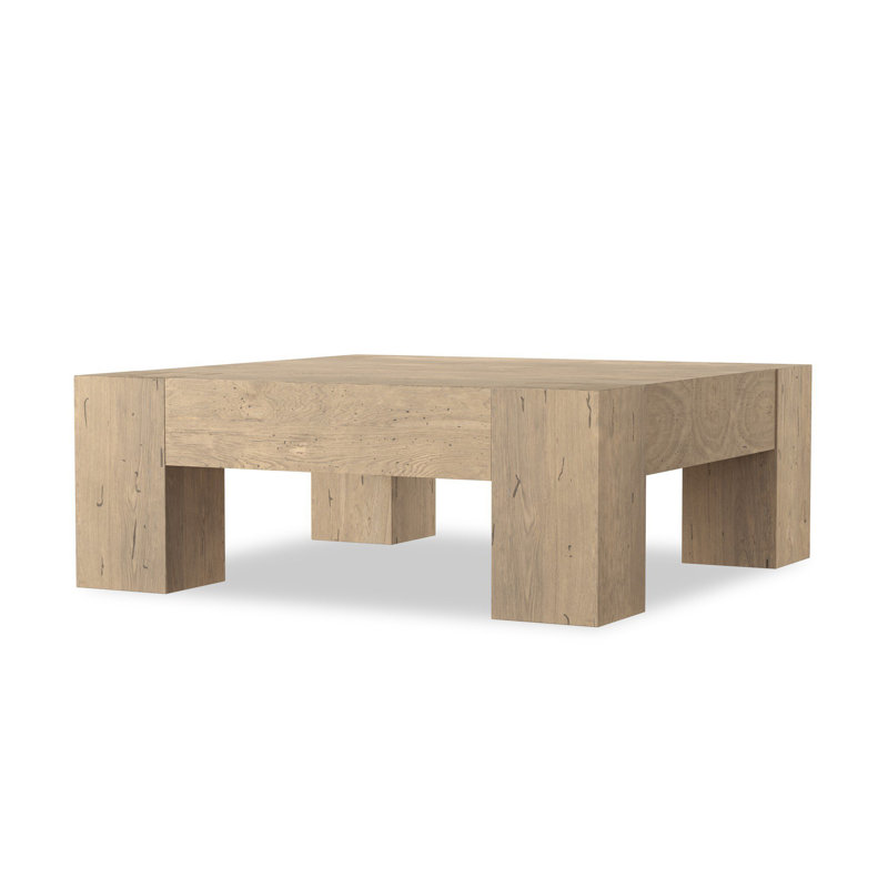 Abaso Coffee Table, Whitewash Rustic Wormwood Oak