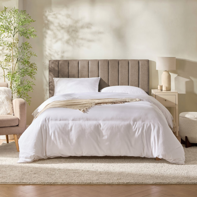 Chastelyne Upholstered Easy Assemble Wall Mounted Headboard, Twin, Brown