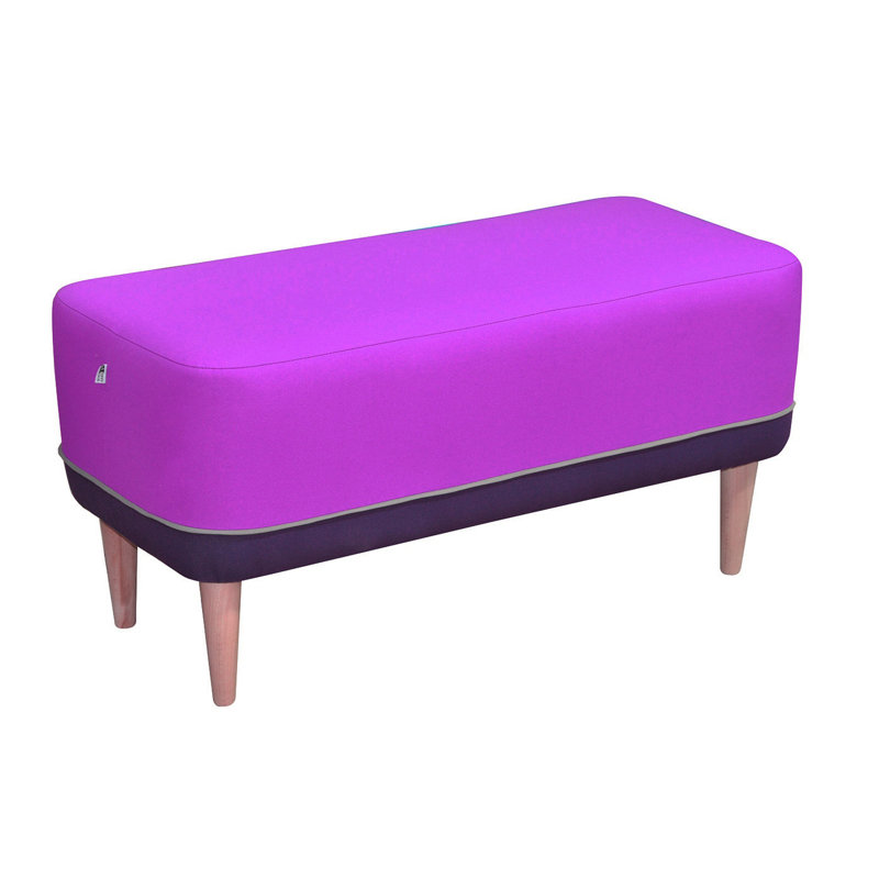 Cubi Polyester Blend Upholstered Bench, Violet