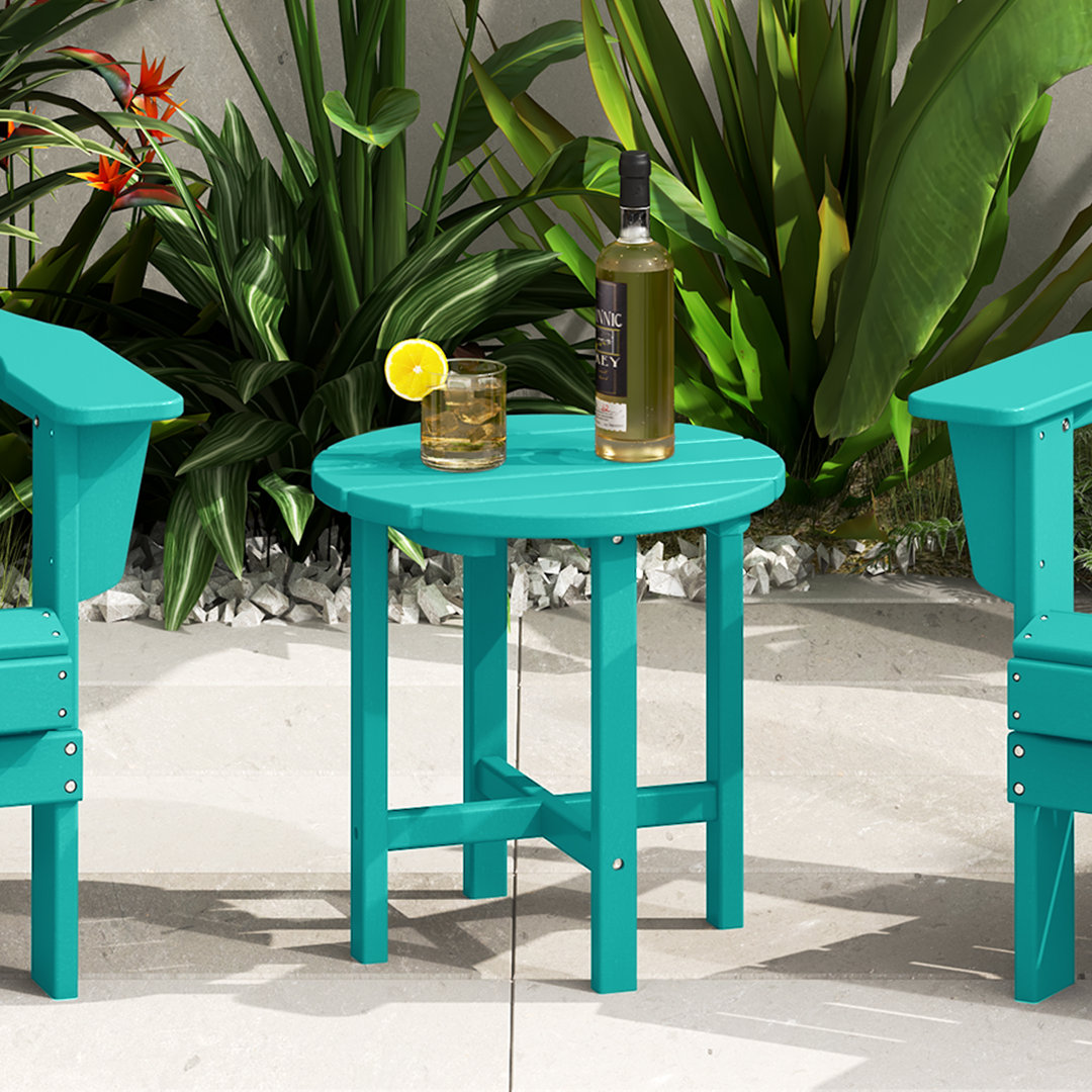 Salvo All-weather Patio Round Adirondack HDPE Plastic /Resin Outdoor Side Table Lark Manor™