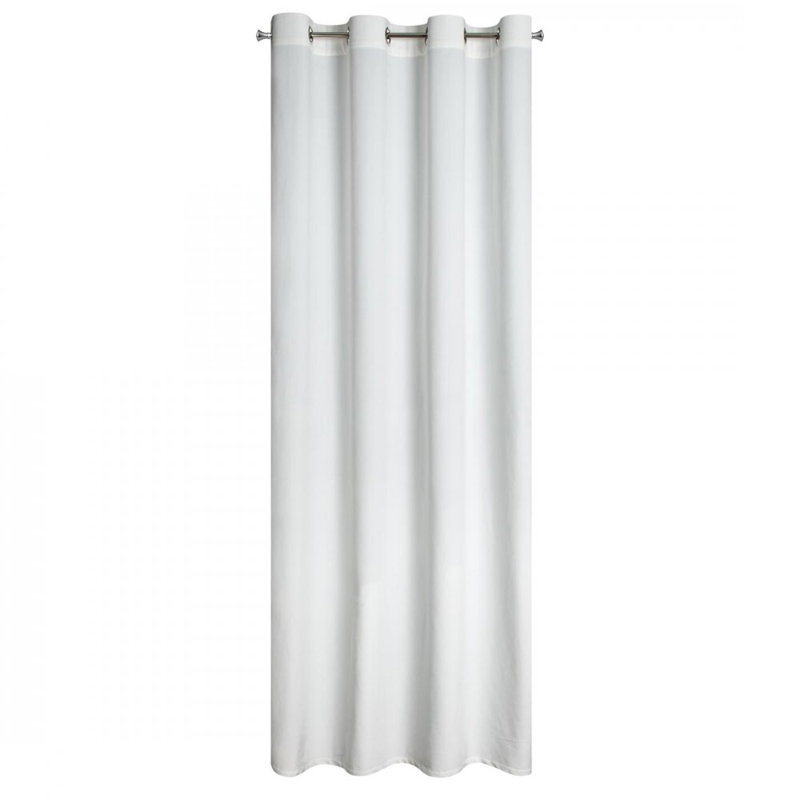 Daphne 100% Polyester Blackout Curtain Single Panel, Width 140cm x height 250cm, White