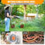 Retractable Garden Hose 5/8" x 100ft. Wall Mounted with Automatic Rewind. 9-Pattern Sprayer Nozzle. Adjustable Length Lock. Durable Outdoor Use