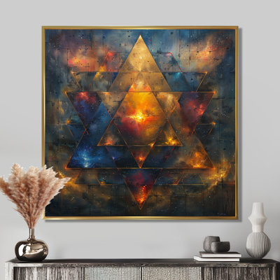 Double étoile arcane hexagone - reproduction d'art géométrique murale