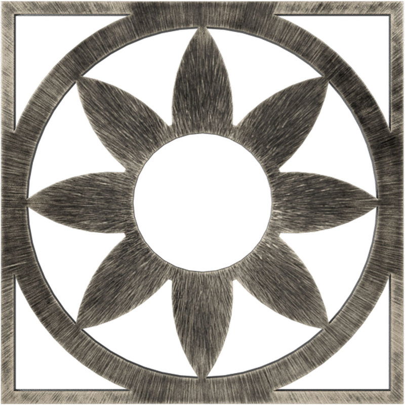 Blume Architectural Grade PVC Pierced Ceiling Medallion, 38" H x 38" W x 1" D, Antiqued Warm Silver