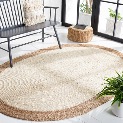 Whittlesey Natural Fiber Hand Woven Jute Solid Color Rug