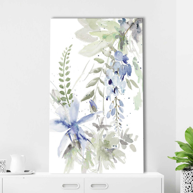 Glicinia - Peinture, L 18 po x H 30 po, Toile tendue