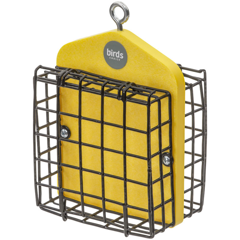 Mangeoire en plastique recyclé à 2 cages Birds Choice 8 po, jaune, Jaune
