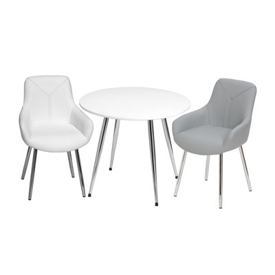 3 Piece Kids Round Table And Two Chair Set