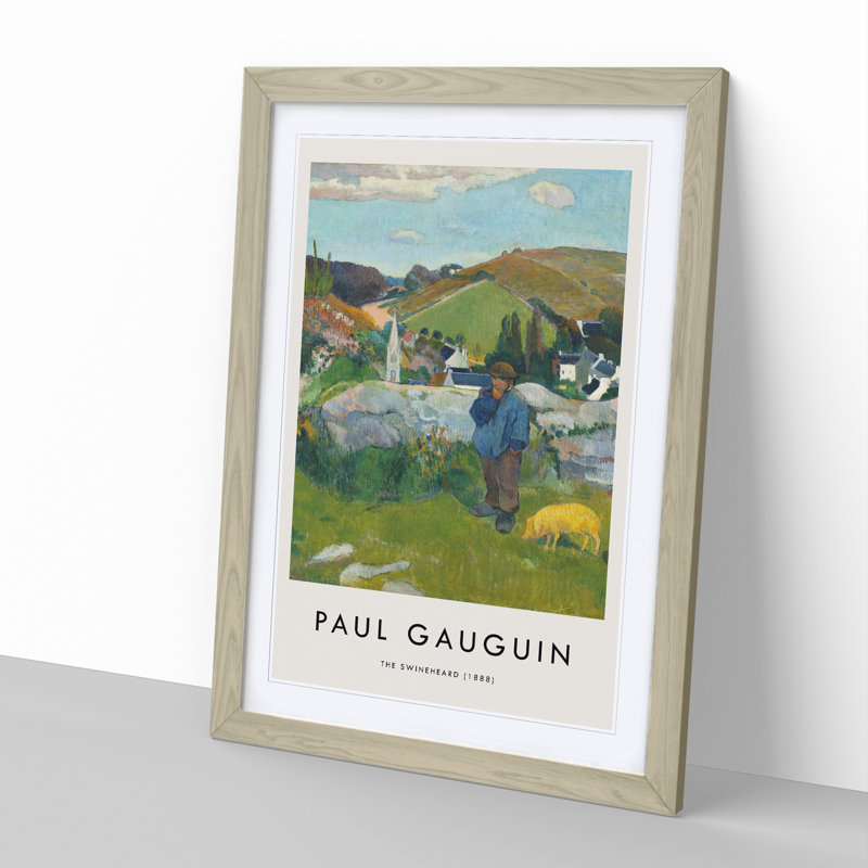 The Swineherd by Paul Gauguin - Picture Frame Painting, Oak Framed, 65cm H x 48cm W x 2cm D