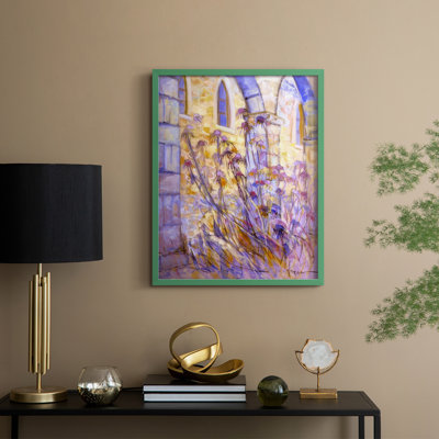 «Streetside Flowers», reproduction encadrée - bois massif