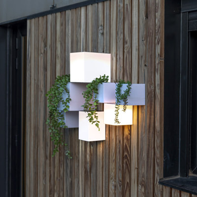 7" Wally Solar Outdoor Wall Light Dusk to Dawn LED