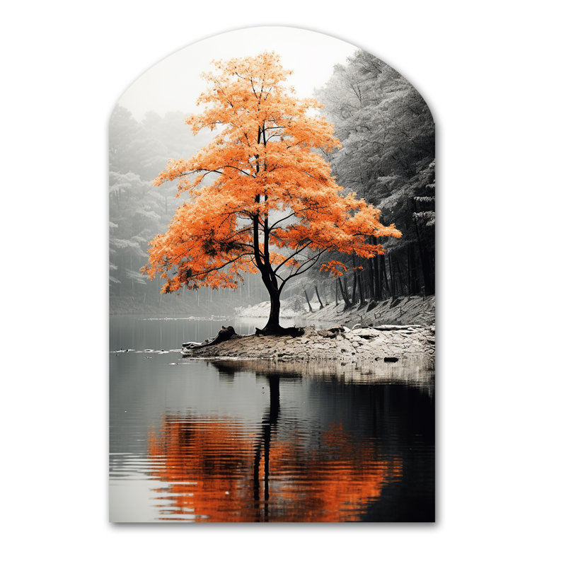 Bukovko - Forêt, décoration murale asymétrique en métal, arche traditionnelle, impression d'art en métal, H 43 po x l 33 po