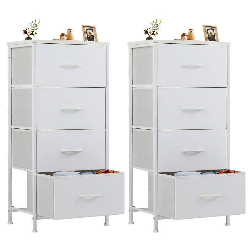 Commode 8 tiroirs Sybella, Blanc