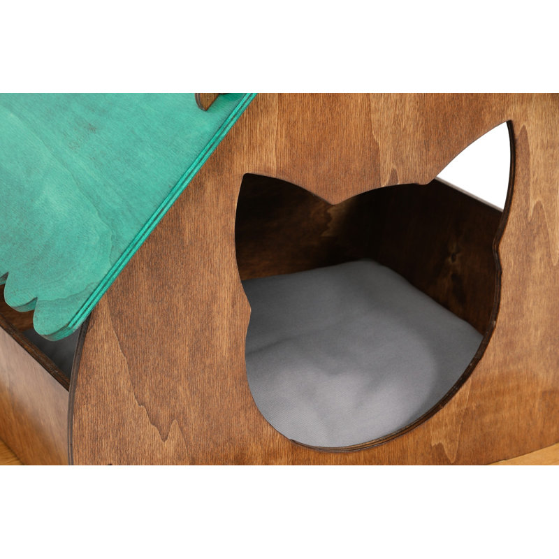 Fonction de mobilier spécialisé Johnathon, Vert / noyer