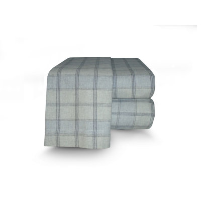 Ensemble de draps en flanelle de coton écossais