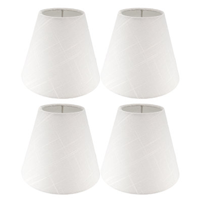 Latitude Run® Set Of 4 Natural Linen Chandelier Lamp Shades, Designed For Candelabra Bulbs With Easy Clip-On Fitter, 3" X 6" X 5"