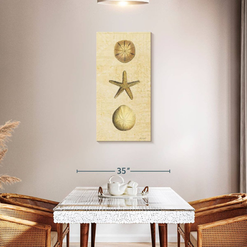 Coquillages au bord de mer, H 42 po x l 21 po