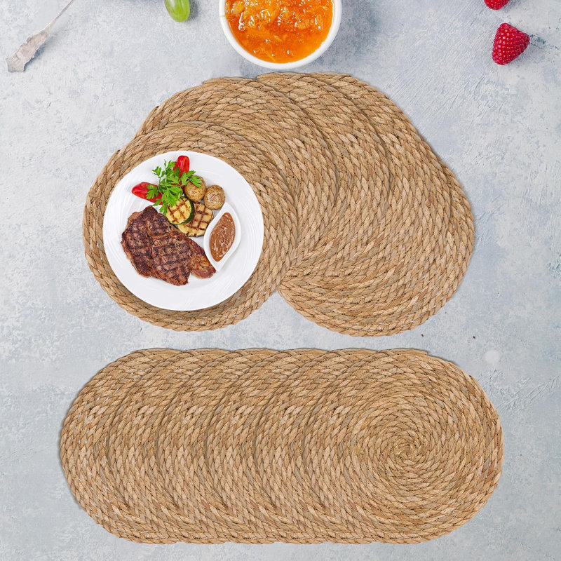 Ensemble de 10 napperons tissés par Genmous, Rond 13 po