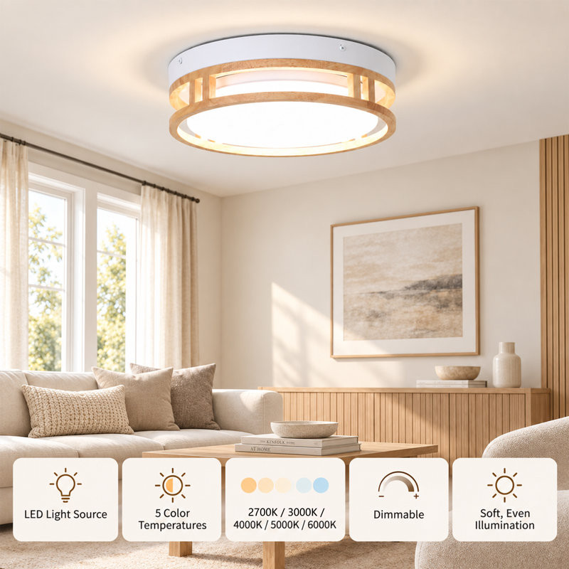 11.81" W Dimmable Integrated LED Flush Mount