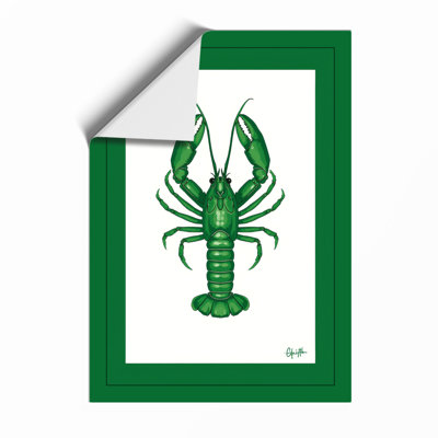 Green Lobster Study Botanical - Framed Print