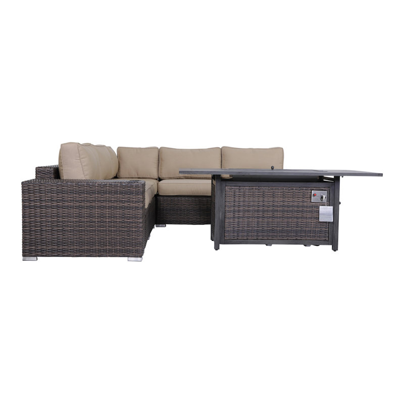 Ensemble de conversation modulaire avec coussins 8 pièces entièrement assemblé