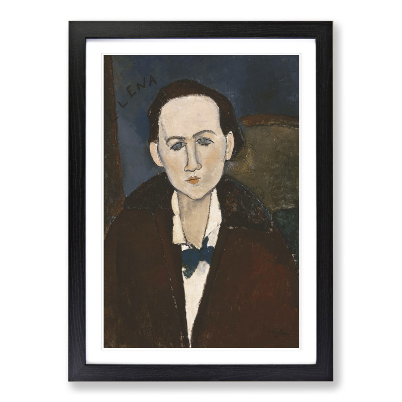 Elena Povolozky by Amedeo Modigliani - Picture Frame Painting, Black Framed, 65cm H x 48cm W x 2cm D