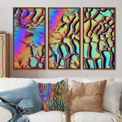 «Neon Texture Mars», ensemble d'art mural paysage abstrait