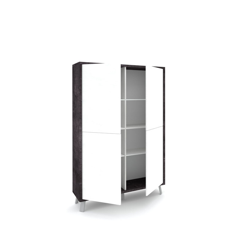 Dairis 108cm Sideboard, Black/White Stone