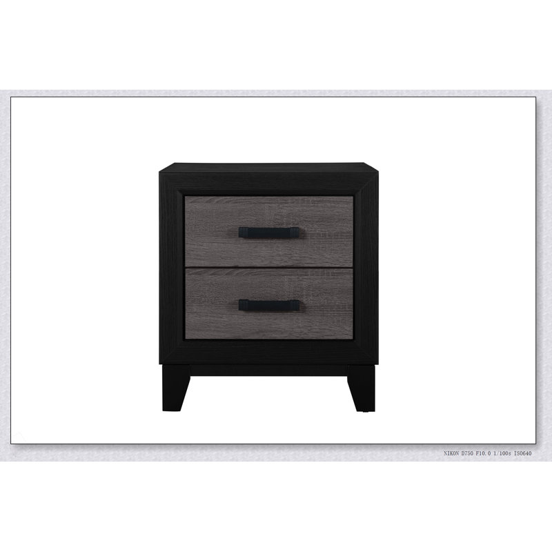 Table de chevet gris et noir SOLUTO