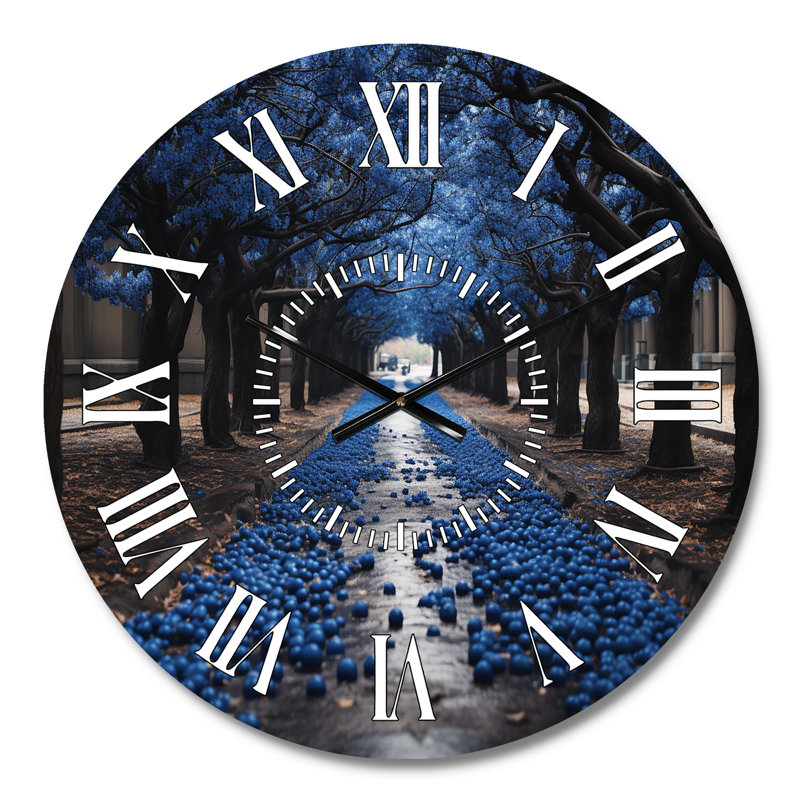 Horloge murale symétrique à arbre monochrome jaune et gris Symphony, Médium