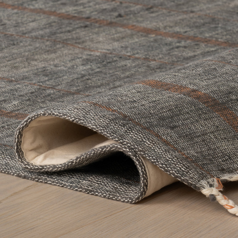 Nare Striped Handmade Cotton Rug, Rectangle 5' x 8'