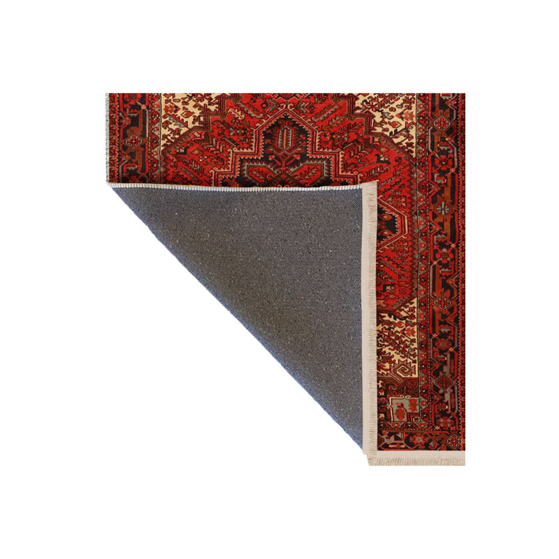 Tapis décoratif lavable à motif traditionnel rouge, Tapis de couloir 3 pi 3 po x 9 pi 10 po
