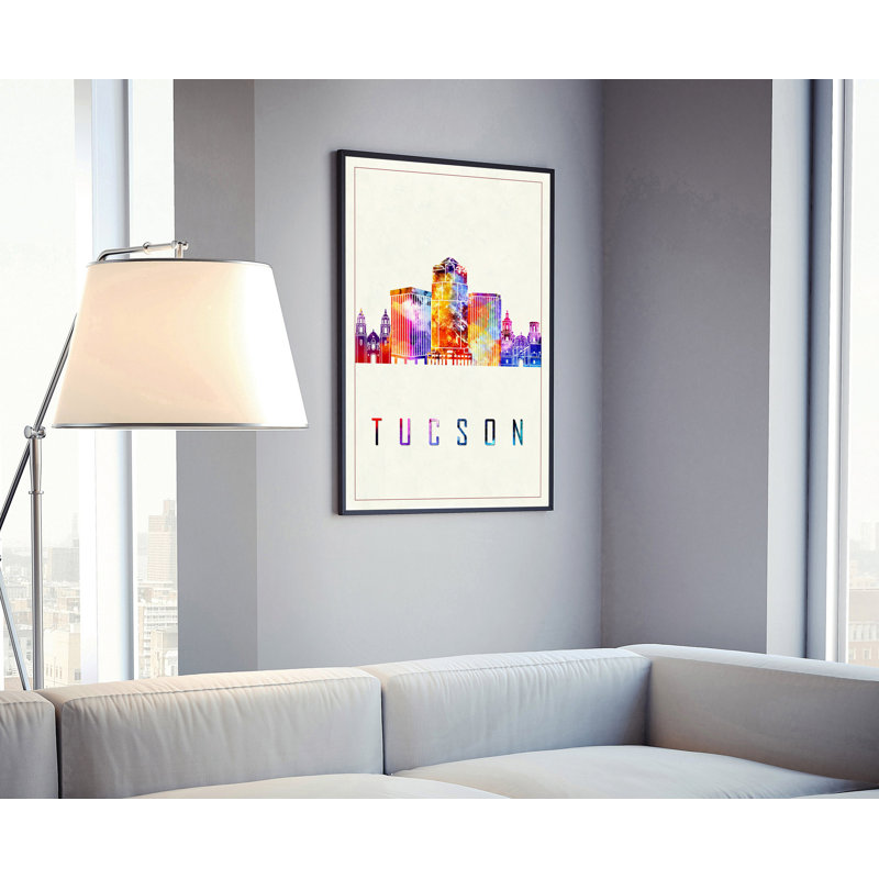 Tucson Modern Illustration, villes américaines, affiche non encadrée, affiche de l'Arizona State