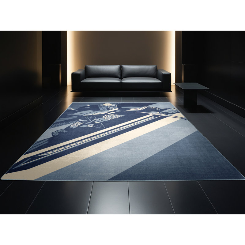 Tapis gris lavable à la machine Orrville Celtic Swordsman, 8 x 10