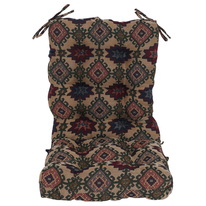 Tapestry Tufted Seat/Back Chair Cushion
