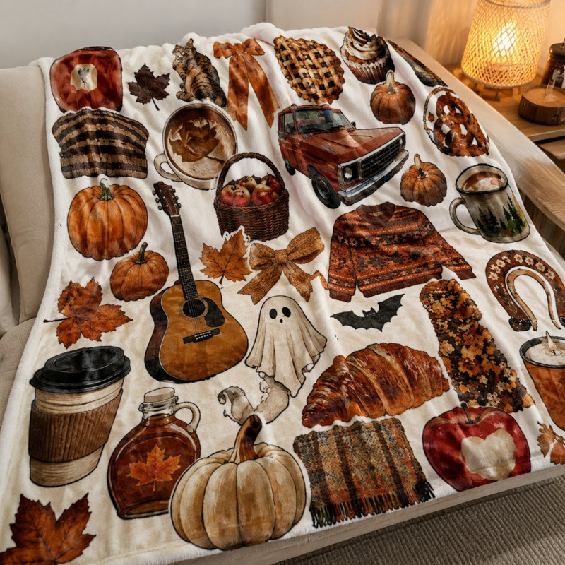 Jeté douillet douillet Cozy Autumn, Throw(W40"×50L")
