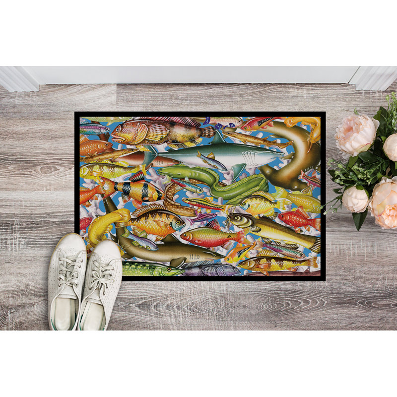 Tapis d'entrée antidérapant Insta, Poisson des profondeurs, 18" W x 27" L