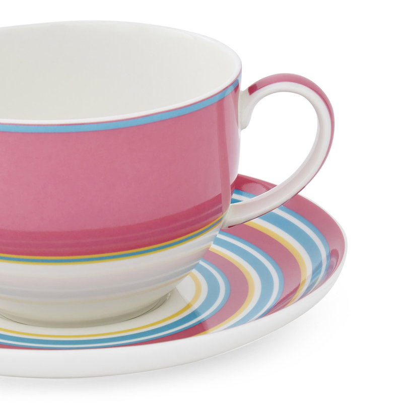 10 Oz Breakfast Cup & Saucer, Pink