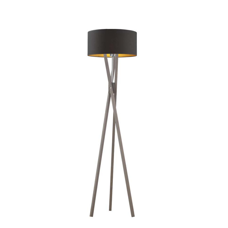 Quinnlynn 150cm Tripod Floor Lamp, Grey, Black
