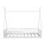 Lit simple en bois avec clôture, blanc-525400733