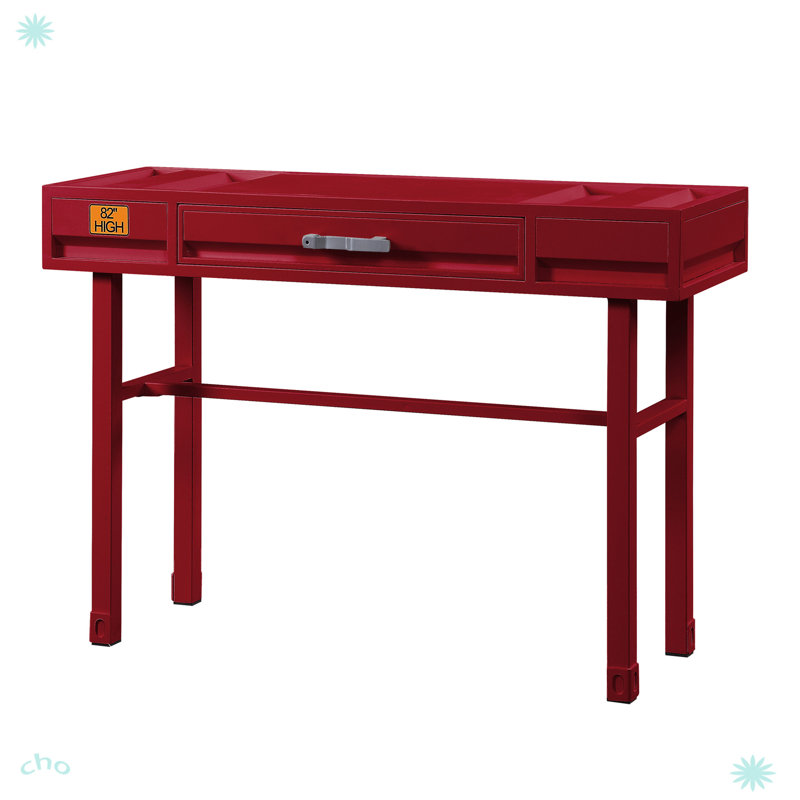 Mdern Writing Desk With 1 Drawer For Home, Red