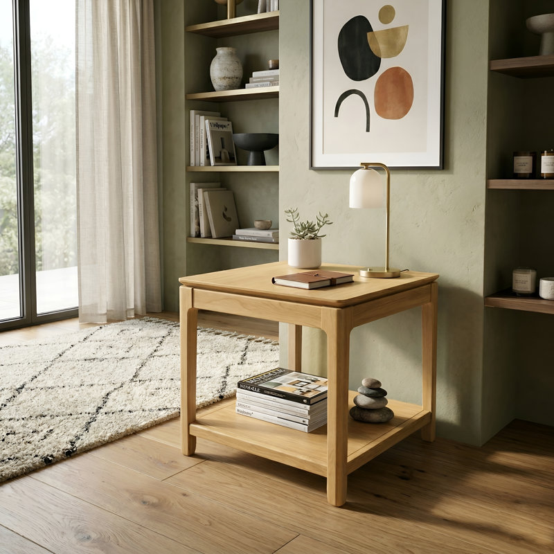 Rise End Table, Light Oak
