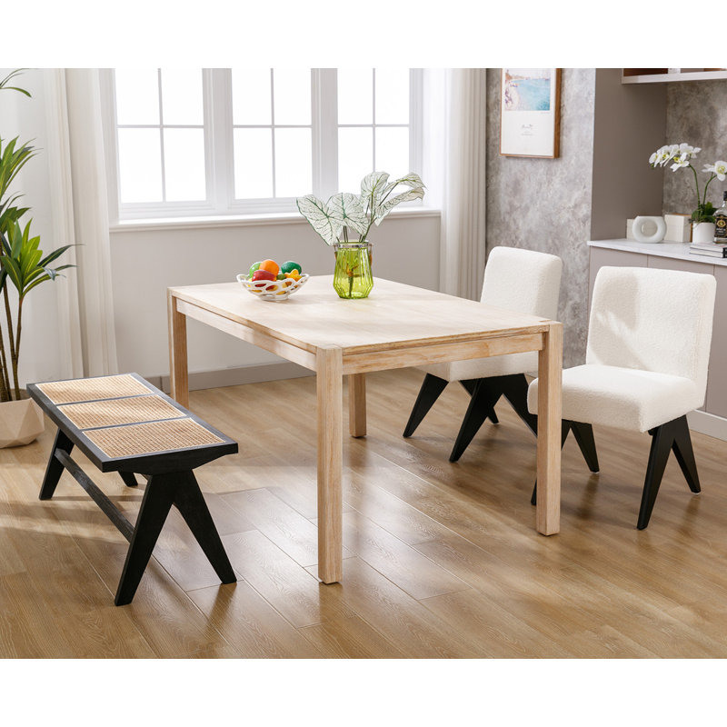 Tavione Upholstered Bench, Black, Black Wood